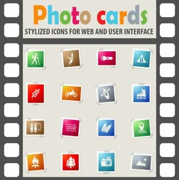 Active recreation icon set Stock Illustration
