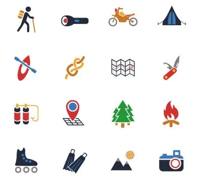 Active recreation icon set Stock Illustration