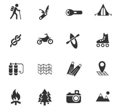 Active recreation icon set Ilustración de archivo