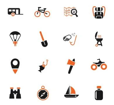 Active recreation icon set Stock Illustration
