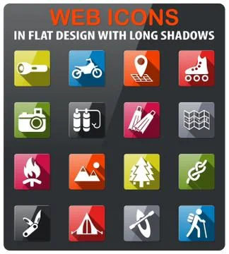 Active recreation icon set Ilustración de archivo