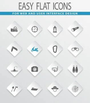Active recreation icons set Stock Illustration