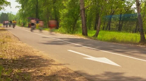 Active recreation in the park, Time Lapse, Long Exposure Stock Footage 22333396