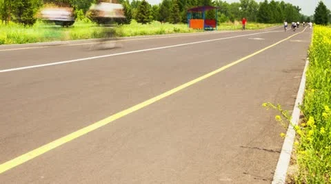 Active recreation in the park, Time Lapse, Long Exposure Stock Footage 22412259