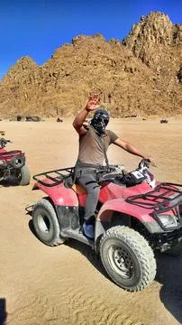 Active rest in the desert. Stock Photos