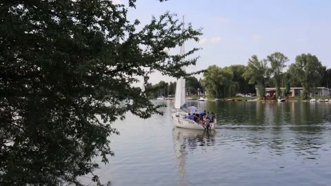 Active rest on the lake. Stock Footage 137976247