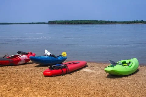 Active rest on the river. Stock Photos