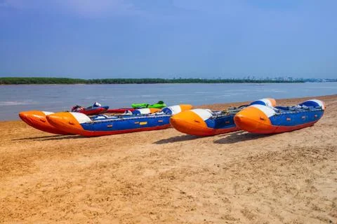 Active rest on the river. Stock Photos