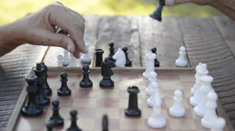 Two People Playing Chess Game First Moves Of Stock Footage SBV-309451141 -  Storyblocks