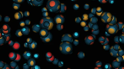 Active rotating multi-colored balls. Wave spherical spectral color gradient.4k Stock Footage 124703502