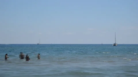 Active Sea By The Beach Stock Footage 56024605