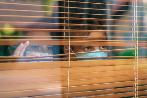 Active self-isolation mode. People have to be at home to stay healthy Foto stock