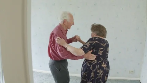 Active Senior Caucasian couple dancing Stock Footage 75286571