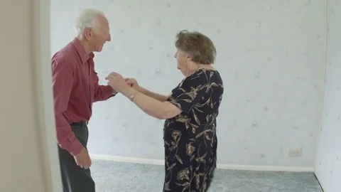 Active Senior Caucasian couple dancing Video stock 75287100