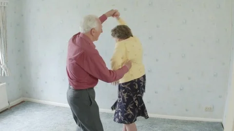 Active Senior Caucasian couple dancing Stock Footage 75287409