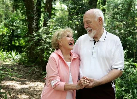 Active Senior Couple with Copyspace Stock Photos