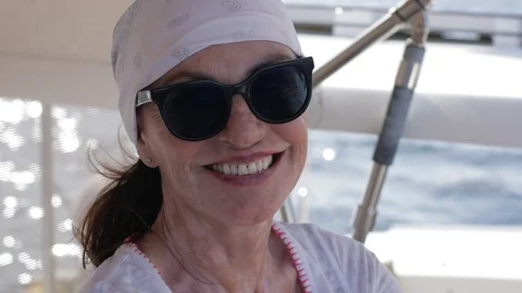 An active senior couple sailing 48 Stock Footage 99337036