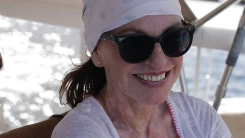 An active senior couple sailing 49 Stock Footage 99337357