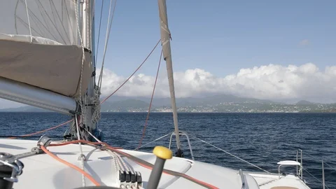An active senior couple sailing 61 Stock Footage 99339336