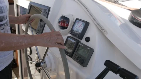 An active senior couple sailing 62 Stock Footage 99421946