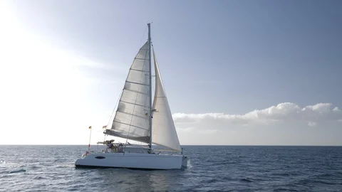An active senior couple sailing 84 Stock Footage 99343911