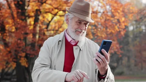 Active senior people with digital technology concept. Smiling elderly gray 스톡 동영상 167389365