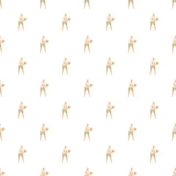 Active senior playing ball seamless pattern background 스톡 일러스트