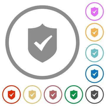 Active shield solid flat icons with outlines Stock Illustration
