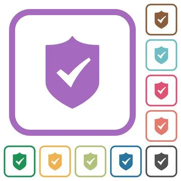 Active shield solid simple icons Stock Illustration