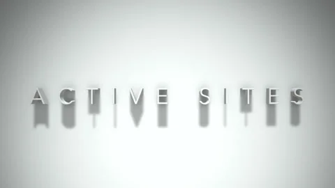 Active sites 3D title animation with shadows on a white background Stock Footage 297904713