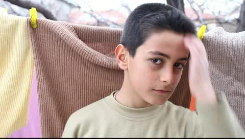 Active states of a young boy Video stock 10795876