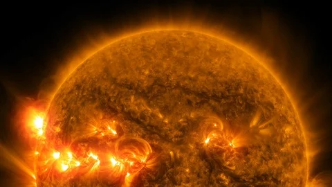 Active Sun. Courtesy of NASA/SDO and th... | Stock Video | Pond5