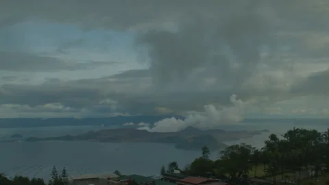 Active Taal Volcano Philippines 4k Stock Footage 254231264