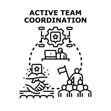 Active team coordination concept vector illustration Stock Illustration