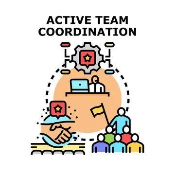 Active team coordination concept vector illustration Stock Illustration