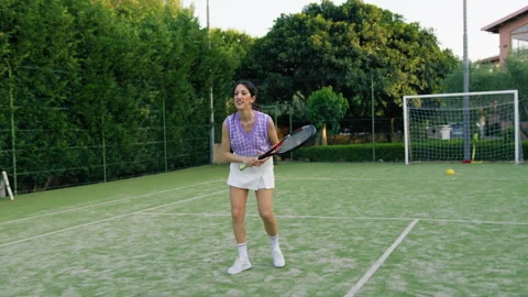 Active Tennis Player Training With Intensity Stock Footage 278864873