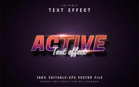 Active text - 3d gradient style text effect editable Stock Illustration