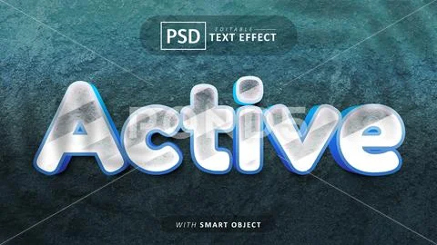 Active text - editable 3d font effects Modello PSD