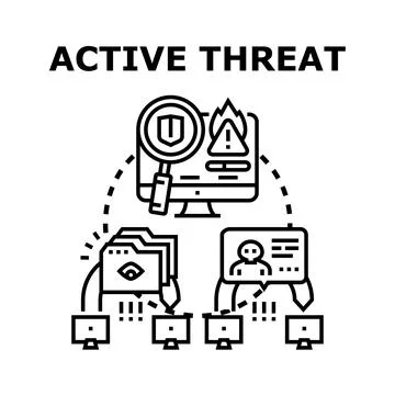 Active threat detecting and protecting data network Stock Illustration