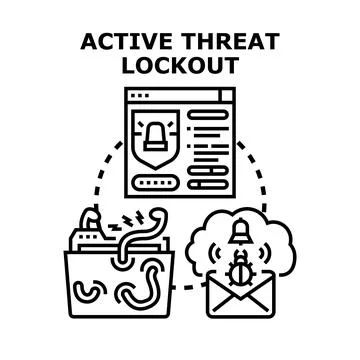 Active threat lockout system protecting digital data 스톡 일러스트