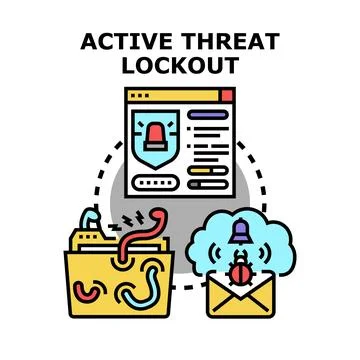 Active threat lockout system protecting digital data Stock Illustration