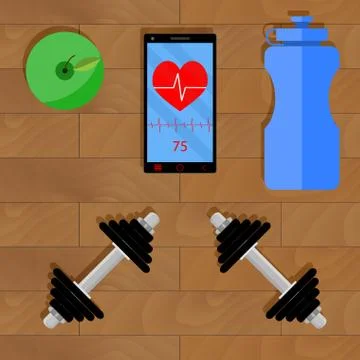 Active training with dumbbell Stock Illustration