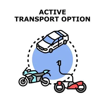 Active transport option for urban mobility choices Stock Illustration