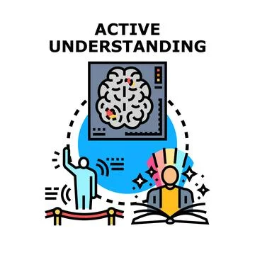 Active understanding developing knowledge and learning mind Stock Illustration
