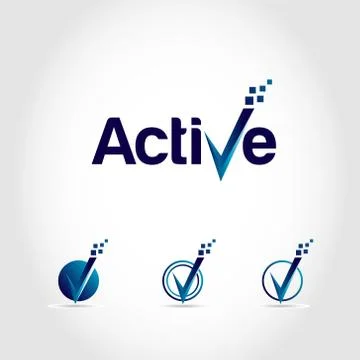 Active V Logo Symbol Icon Stock Illustration