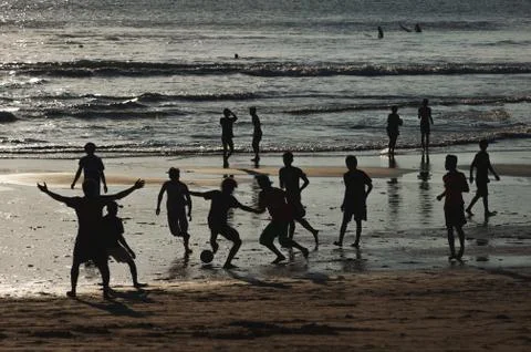 Active vacation on the beach Stock Photos