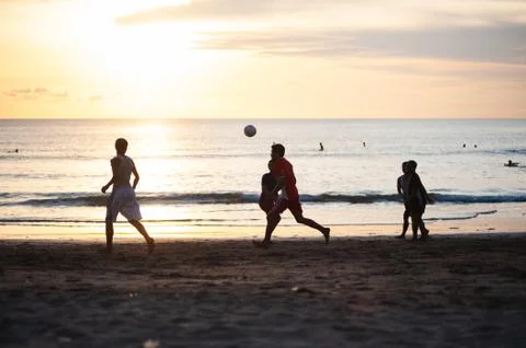 Active vacation on the beach Stock Photos