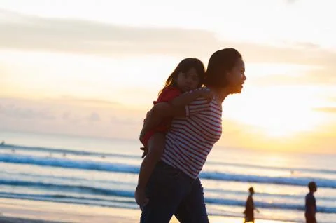 Active vacation on the beach Foto stock
