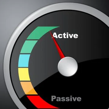 Active Versus Passive Guage Shows Proactive Strategy 3d Illustration イラスト素材