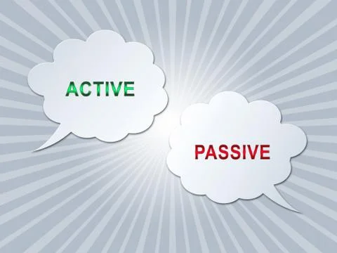 Active Versus Passive Speech Bubbles Represent Proactive Strategy 3d Illustra Stockillustratie